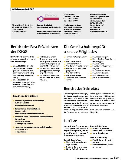 Vorschauseite 1: Mittteilungen der DGGG