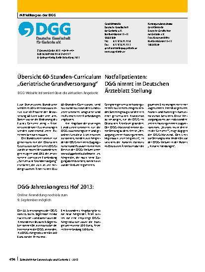 Vorschauseite 1: Mitteilungen der DGG