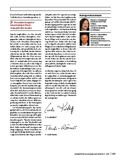 Vorschauseite 2: Altern und soziale Ungleichheit