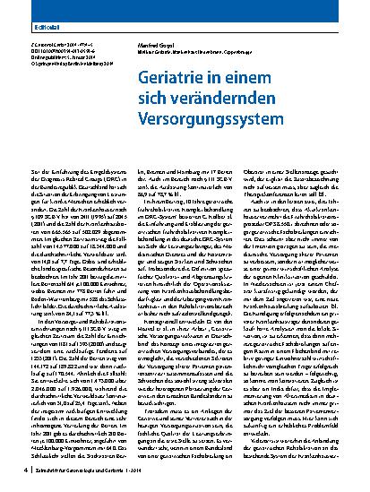 Vorschauseite 1: Geriatrie in einem sich verändernden Versorgungssystem