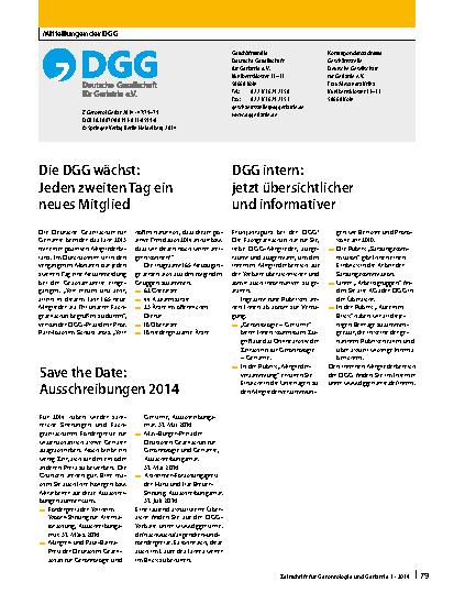 Vorschauseite 1: Mitteilungen der DGG