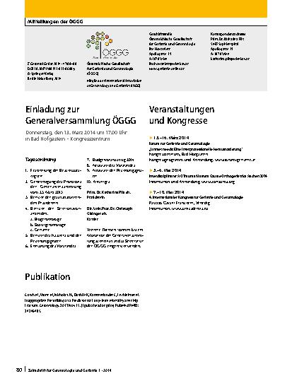 Vorschauseite 1: Mitteilungen der ÖGGG