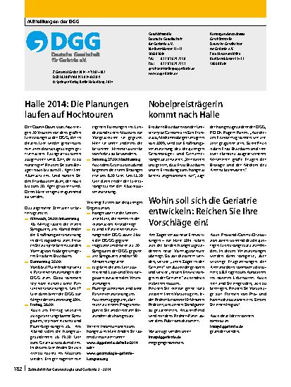 Vorschauseite 1: Mitteilungen der DGG