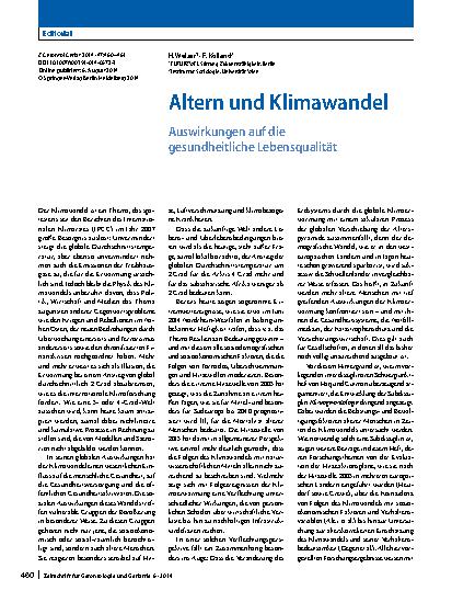 Vorschauseite 1: Altern und Klimawandel