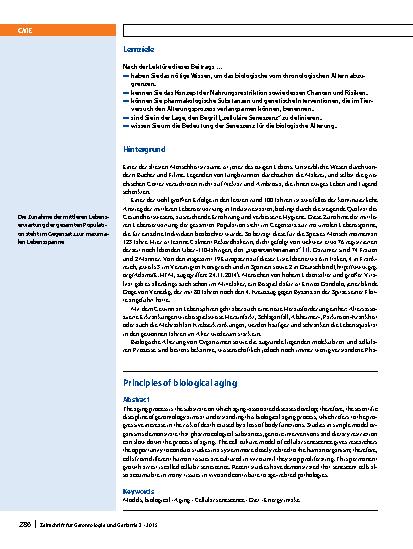 Vorschauseite 2: Grundlagen der biologischen Alterung