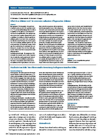 Vorschauseite 3: What does delirium cost?