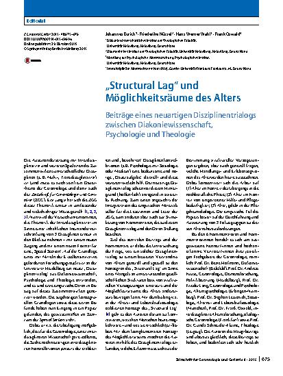 Vorschauseite 1: „Structural Lag“ und Möglichkeitsräume des Alters