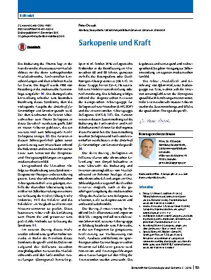 Vorschauseite 1: Sarkopenie und Kraft