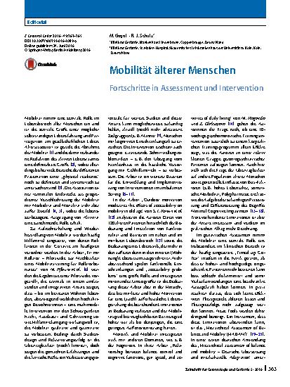 Vorschauseite 1: Mobilität älterer Menschen