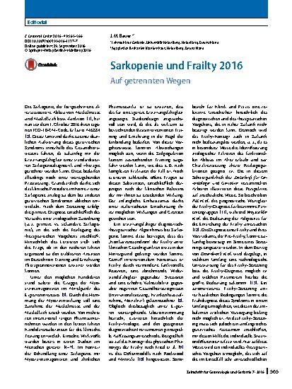 Vorschauseite 1: Sarkopenie und Frailty 2016
