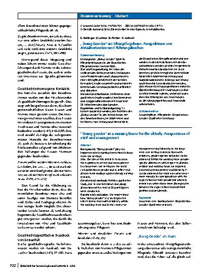 Vorschauseite 3: „Doing Gender“ im Altenpflegeheim