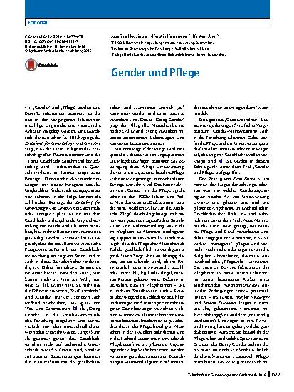 Vorschauseite 1: Gender und Pflege