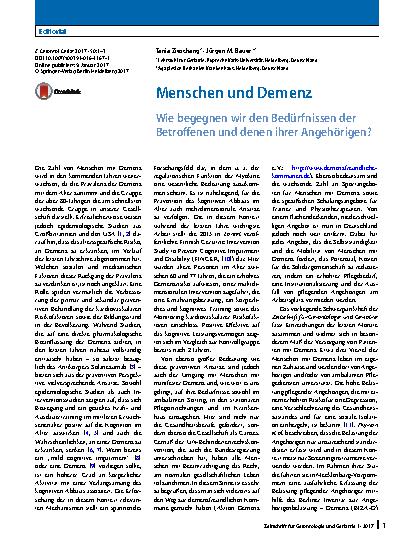 Vorschauseite 1: Menschen und Demenz