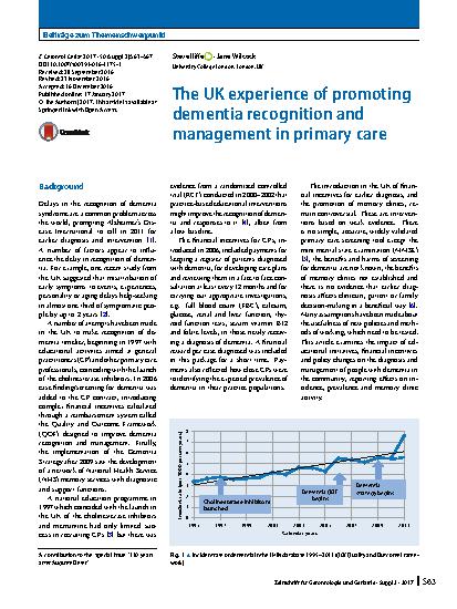 Vorschauseite 1: The UK experience of promoting dementia recognition and management in primary care