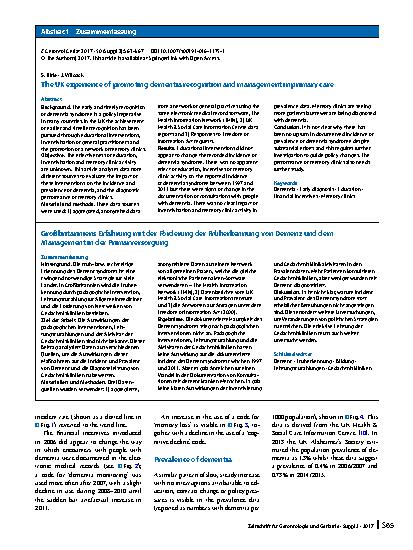 Vorschauseite 3: The UK experience of promoting dementia recognition and management in primary care