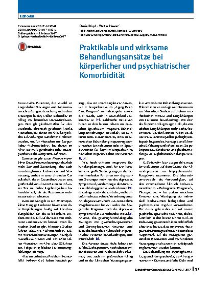 Vorschauseite 1: Praktikable und wirksame Behandlungsansätze bei körperlicher und psychiatrischer Komorbidität