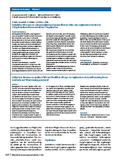 Vorschauseite 3: Subjektive Theorien zu Lebensqualität und Gesundheit im Alter