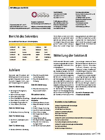 Vorschauseite 1: Mitteilungen der DGGG