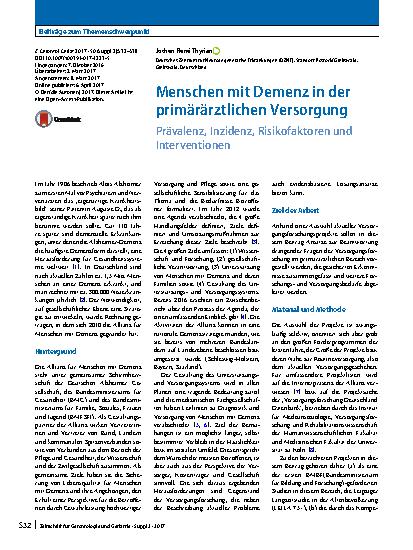 Vorschauseite 1: Menschen mit Demenz in der primärärztlichen Versorgung