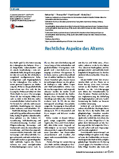 Vorschauseite 1: Rechtliche Aspekte des Alterns