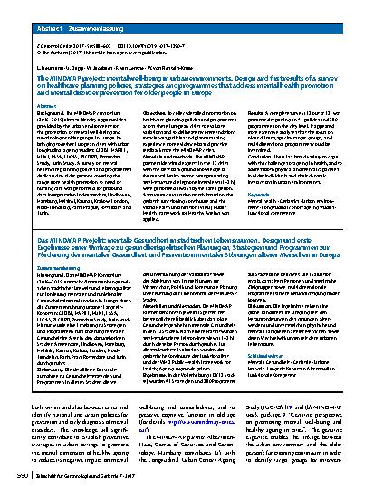 Vorschauseite 3: The MINDMAP project: mental well-being in urban environments