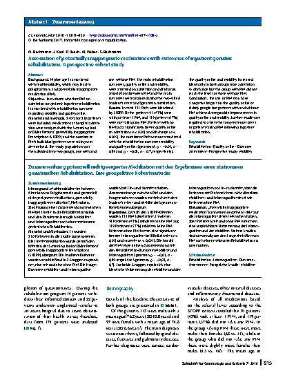 Vorschauseite 3: Association of potentially inappropriate medications with outcomes of inpatient geriatric rehabilitation