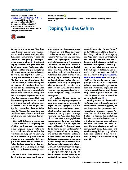Vorschauseite 1: Doping für das Gehirn