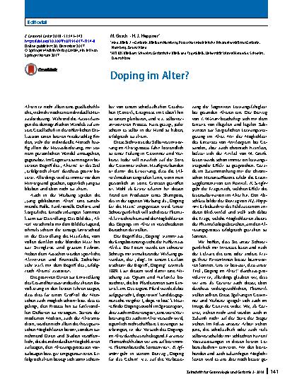 Vorschauseite 1: Doping im Alter?