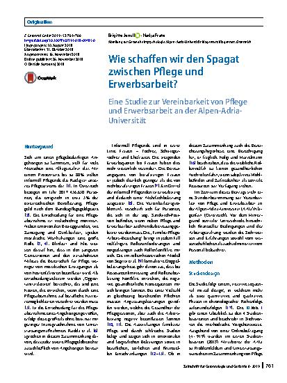 Vorschauseite 1: Wie schaffen wir den Spagat zwischen Pflege und Erwerbsarbeit?