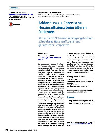 Vorschauseite 1: Addendum zu: Chronische Herzinsuffizienz beim älteren Patienten