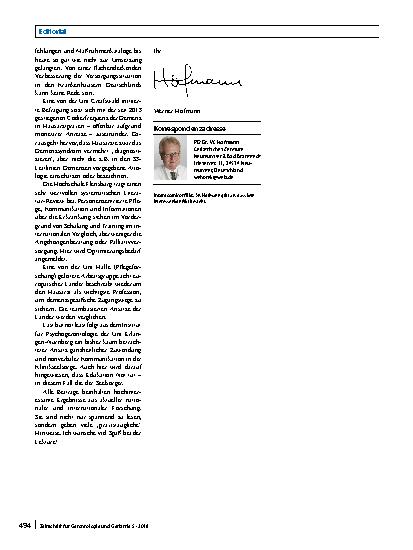 Vorschauseite 2: Demenz in Klinik, Praxis und ambulanter Versorgung – eine Herausforderung für ständige Qualifikation, Edukation und interdisziplinäre Kooperation