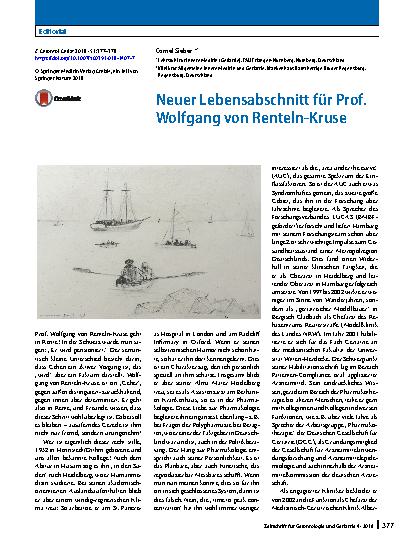 Vorschauseite 1: Neuer Lebensabschnitt für Prof. Wolfgang von Renteln-Kruse