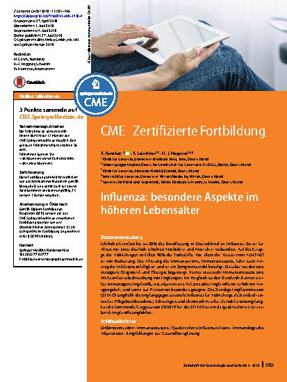 Vorschauseite 1: Influenza: besondere Aspekte im höheren Lebensalter