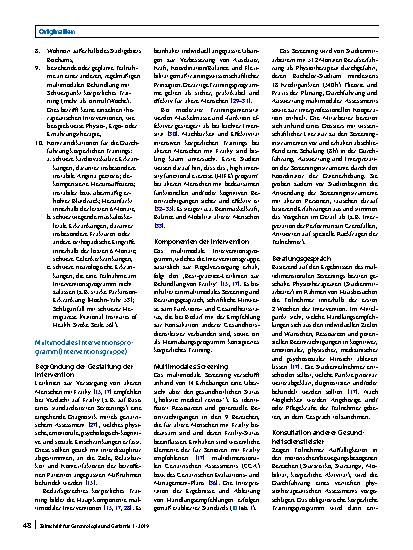 Vorschauseite 4: Körperliches Training als Kernkomponente multimodaler Behandlung älterer Menschen mit Frailty – Studienprotokoll einer randomisierten kontrollierten Pilotstudie