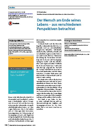 Vorschauseite 1: Der Mensch am Ende seines Lebens – aus verschiedenen Perspektiven betrachtet