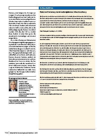 Vorschauseite 2: Aktuelle Cochrane-Reviews, kommentiert aus geriatrischer Perspektive