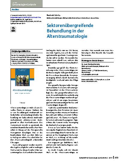 Vorschauseite 1: Sektorenübergreifende Behandlung in der Alterstraumatologie