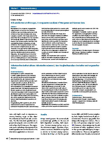 Vorschauseite 3: Job satisfaction at older ages