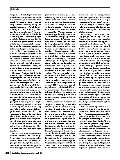 Vorschauseite 2: Wohnen im Alter bei lebenslanger Behinderung – ein gerontologisches Thema mit wachsender Relevanz