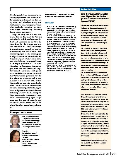 Vorschauseite 3: Wohnen im Alter bei lebenslanger Behinderung – ein gerontologisches Thema mit wachsender Relevanz