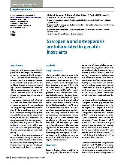 Vorschauseite 1: Sarcopenia and osteoporosis are interrelated in geriatric inpatients