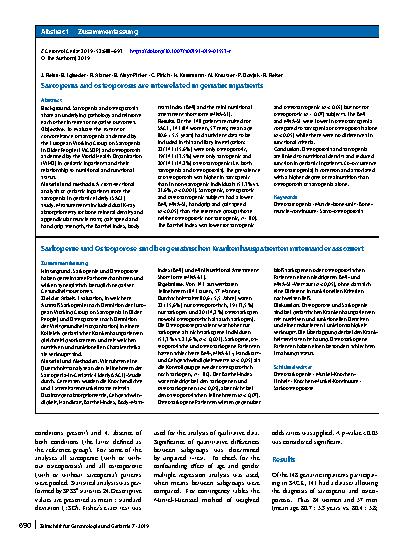 Vorschauseite 3: Sarcopenia and osteoporosis are interrelated in geriatric inpatients