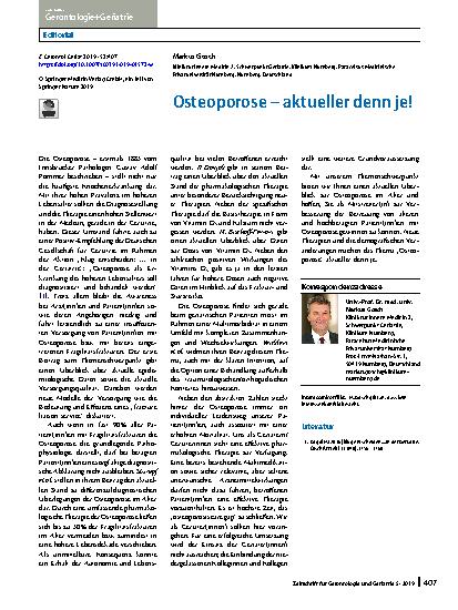 Vorschauseite 1: Osteoporose – aktueller denn je!
