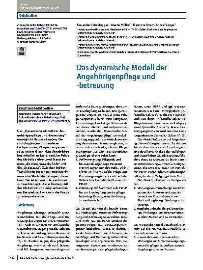 Vorschauseite 1: Das dynamische Modell der Angehörigenpflege und -betreuung