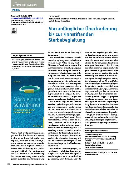 Vorschauseite 1: Von anfänglicher Überforderung bis zur sinnstiftenden Sterbebegleitung