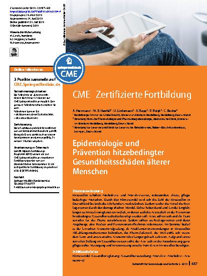 Vorschauseite 1: Epidemiologie und Prävention hitzebedingter Gesundheitsschäden älterer Menschen