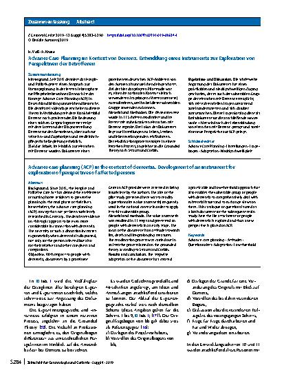 Vorschauseite 3: Advance Care Planning im Kontext von Demenz