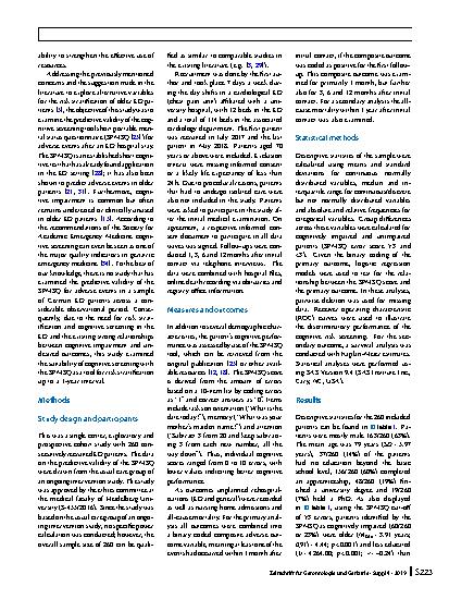 Vorschauseite 2: SPMSQ for risk stratification of older patients in the emergency department