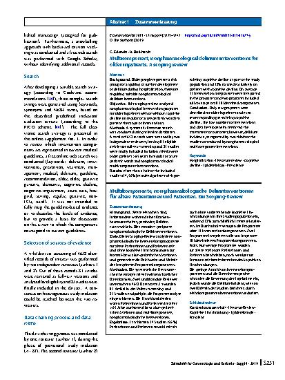 Vorschauseite 3: Multicomponent, nonpharmacological delirium interventions for older inpatients