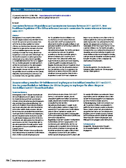 Vorschauseite 3: Association between EU guidelines and vaccination in Germany between 2011 and 2017